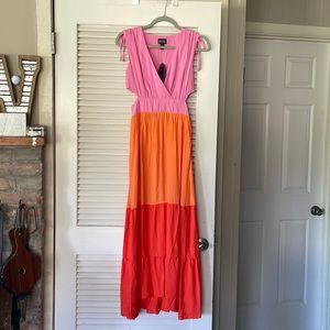 NWT Scoop Daryl Block Tiered Dress